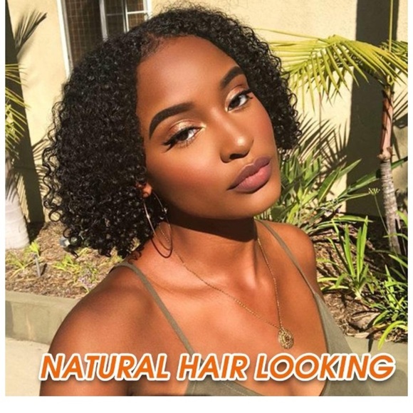 8” LaceFront Short Afro Kinky Curly Wigs main image 5